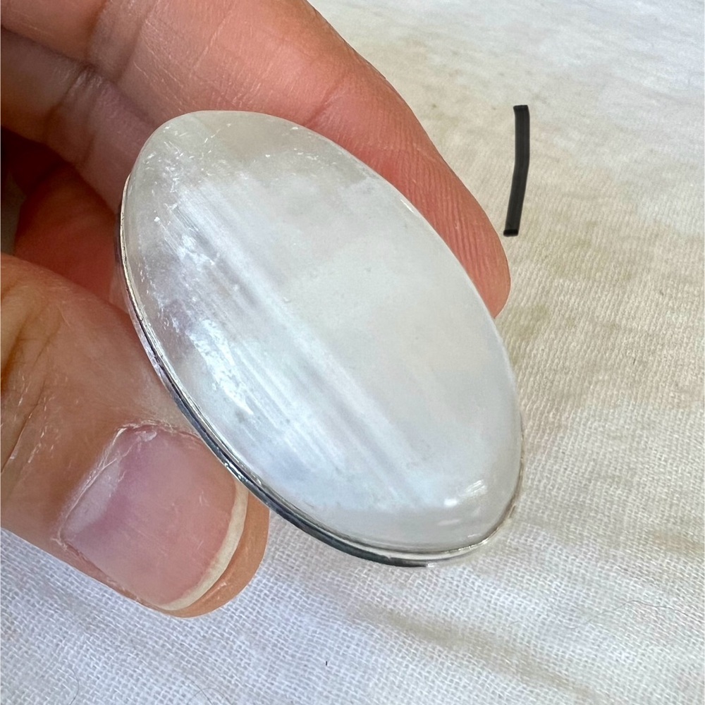925 Crystal CHARGING Selenite Ring 7.5 - Picture 3 of 12